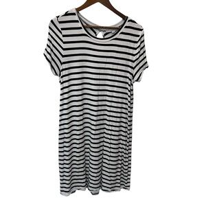 LOFT dress Black and White Striped size large